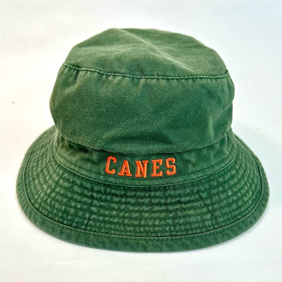 Vintage 90s/Y2K Nike Miami Hurricanes Green Bucket Hat size M/L - Picture 1 of 11